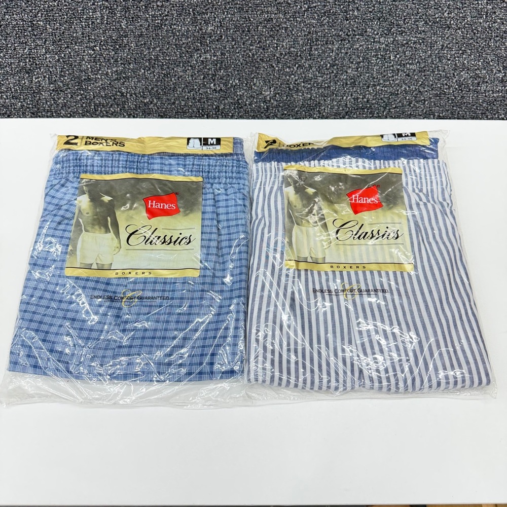 Vintage 2001 Hanes Classics Mens Boxers M 34-36 NOS Sealed 2 Packs 4 Pair